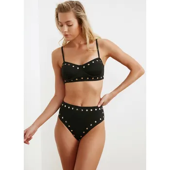 Dámská móda Trendyol Black Trok Stone Bikini Bottom Trendyol černá 1497279