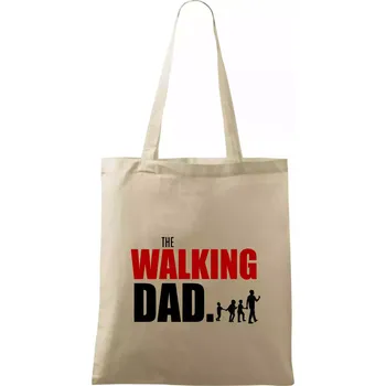 Nákupní taška The walking dad dvě děti - Taška bavlněná - 42 x 38 cm ( Naturální )