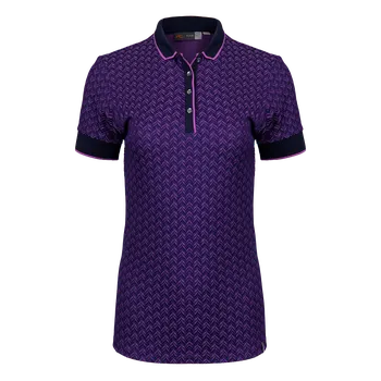 Dámské tričko Kjus Women Ella Structure Polo S/S XS/34, Foxglove/Atlanta Blue, dámské