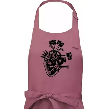 Kuchyňská zástěra Řidičovo srdce - Dámská zástěra na vaření - Univerzální velikost ( Starorůžová )