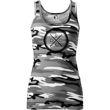 Dámské tričko Paličky bicí ROCK - Dámské Maskáčové tílko - M ( Šedý maskáč )