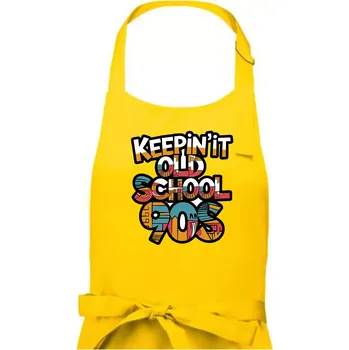 Kuchyňská zástěra KEEPIN'IT Old School 90s - Pánská zástěra na vaření - Univerzální velikost ( Žlutá )