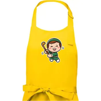 Kuchyňská zástěra Ikona pozemní hokej holka - Dámská zástěra na vaření - Univerzální velikost ( Žlutá )