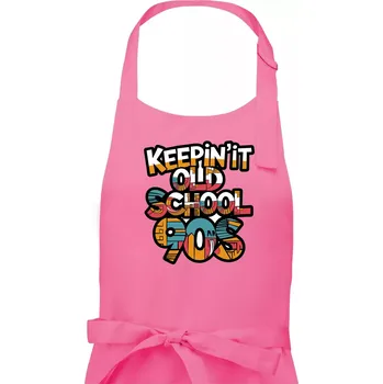 Kuchyňská zástěra KEEPIN'IT Old School 90s - Pánská zástěra na vaření - Univerzální velikost ( Růžová )
