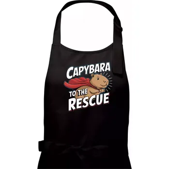 Kuchyňská zástěra Capybara to the Rescue - Dámská zástěra na vaření - Univerzální velikost ( Černá )