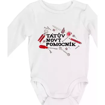 Kojenecký body Tátův nový pomocník - nářadí - Body kojenecké s dlouhým rukávem - Dlouhý r. do 3 měs ( Bílá )