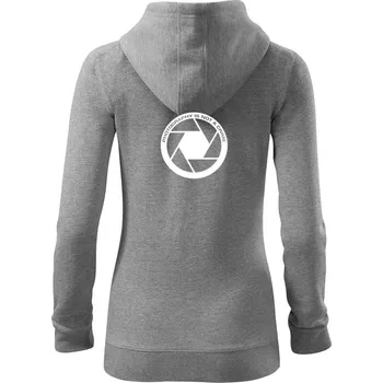 Dámská mikina Photography is Not a Crime - Dámská mikina trendy zipper s kapucí - M ( Tmavě šedý melír )