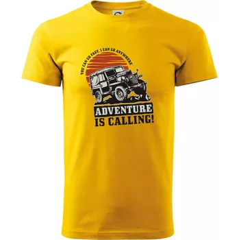 Pánské tričko Adventure is calling 4x4 - Triko extra velké (5-8XL) - 7XL ( Žlutá )