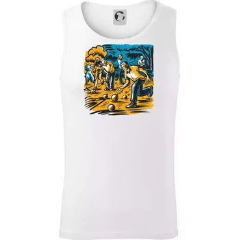 Pánské termoprádlo Petanque hra - modro oranžová - Tílko pánské Core - S ( Bílá )