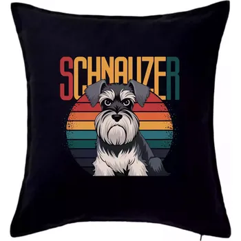 Polštář Schnauzer barevné kolečko - Polštář 50x50 - 50x50 - Pouze potah ( Černá )