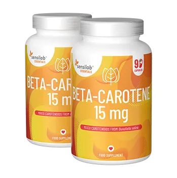 Essentials Beta Karoten 15 mg, vysoká dávka – Vegan, 180 kapslí