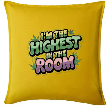 Polštář Marihuana - Iam the highest in the room - Polštář 50x50 - 50x50 - Pouze potah ( Žlutá )