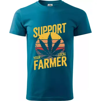 Marihuana - Support local farmer - Klasické pánské triko vyšší gramáže - S ( Petrolejová )