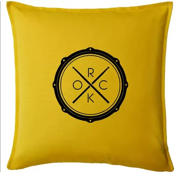 Polštář Paličky bicí ROCK - Polštář 50x50 - 50x50 - Pouze potah ( Žlutá )