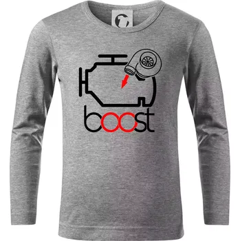 Chlapecké tričko Boost - Triko dětské Long Sleeve - 122 cm/6 let ( Tmavě šedý melír )