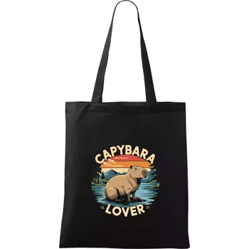 Capybara lover vintage - Taška bavlněná - 42 x 38 cm ( Černá )
