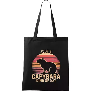 Nákupní taška Just a Capybara Kind of Day - Taška bavlněná - 42 x 38 cm ( Černá )