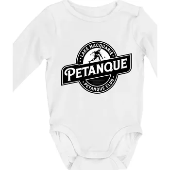 Petanque club lake - Body kojenecké s dlouhým rukávem - Dlouhý r. do 3 měs ( Bílá )
