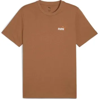 Pánské triko Puma ESSENTIALS 2COLOR SMALL NO 1 LOGO TEE XXL Hnědá, Bílá