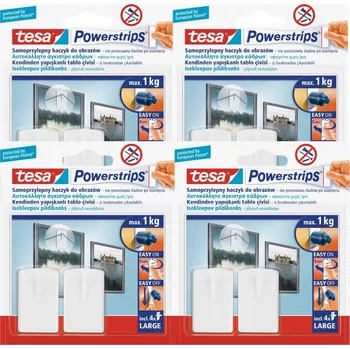 Věšák Samolepicí háčky na obrazy tesa POWERSTRIPS bílé 1 kg 2 ks