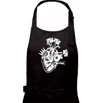 Kuchyňská zástěra Řidičovo srdce - Pánská zástěra na vaření - Univerzální velikost ( Černá )