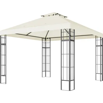 Zahradní stan Kovový párty stan s dvojitou střechou, 3x3 m, krémově bílý