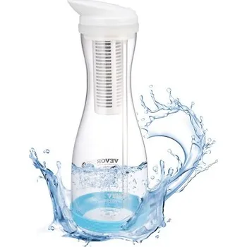 vodní filtr Džbán na filtraci vody VEVOR, skleněný dávkovač vody s objemem 6 šálků, rychlý a kompaktní systém filtrace vody vhodný do lednice, bez BPA, vydrží 3 měsíce nebo 211 galonů, snižuje chlór, rez, zápach, PFOA/PFOS