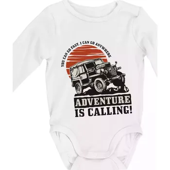 Kojenecký body Adventure is calling 4x4 - Body kojenecké s dlouhým rukávem - Dlouhý r. do 3 měs ( Bílá )
