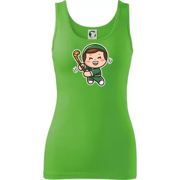 Dámské tričko Ikona pozemní hokej holka - Dámské tílko - S ( Apple Green )