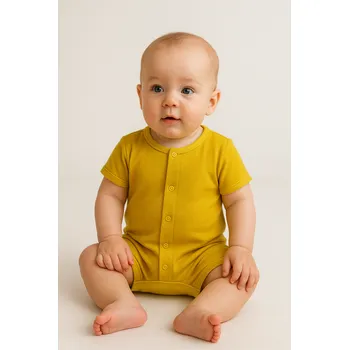 Kojenecký overall FARMERS® Dětský letní bambusový overal propínací - různé barvy Barva: Žlutá hořčice, Velikost: 74