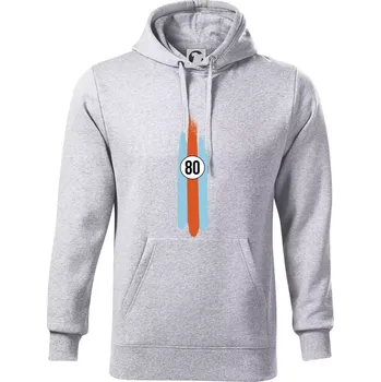 Pánská mikina Vintage Race 80 - Mikina pánská Cape s kapucí - 4XL ( Světlešedý Melír )