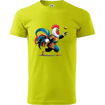 Petanque kohout - Klasické pánské triko vyšší gramáže - M ( Limetková )