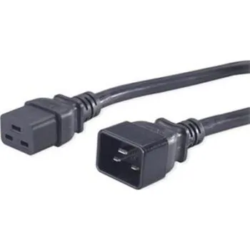 Napájecí kabel Kabel síťový prodlužovací 1.5m 220V/230V napájecí GEMBIRD (konektory IEC320 C19 a C20) PC-189-C19