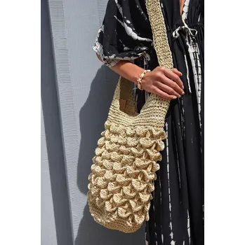 Kabelka SVĚTLÁ SLAMĚNÁ KABELKA PECA del SOL