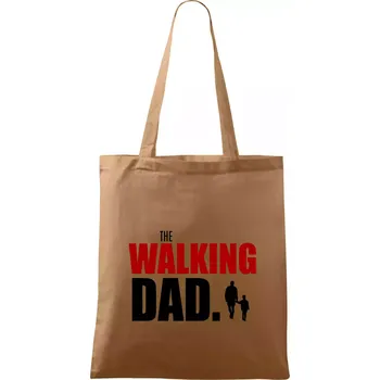 Nákupní taška The walking dad jedno dítě - Taška bavlněná - 42 x 38 cm ( Cappuccino )