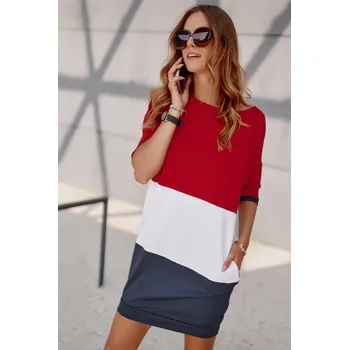 Dámské šaty Dámské šaty FASARDI FASARDI modrá | šedá | tmavě červená 1975973