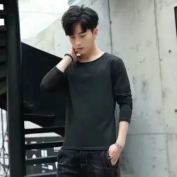 Pánská mikina volná zimní mikina s kapucí a podšívkou Velikost: 4XL, Barva (Varianta): Thin black bottoming shirt