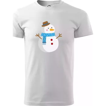 Pánské tričko Sněhulák se šálou - Triko extra velké (5-8XL) - 8XL ( Bílá )