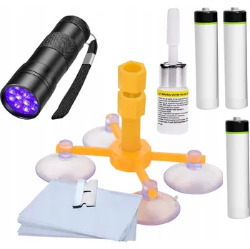 Autosklo Opravná sada na opravu autoskel, UV lepidlo s UV lampou