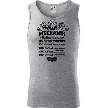 Mechanik - hodinová sazba - Tílko pánské Core - L ( Tmavě šedý melír )