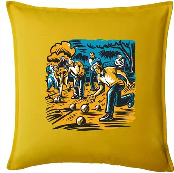 Polštář Petanque hra - modro oranžová - Polštář 50x50 - 50x50 - Pouze potah ( Žlutá )