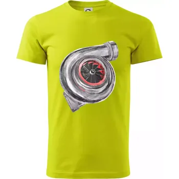 Turbo olejomalba - Klasické pánské triko vyšší gramáže - M ( Limetková )