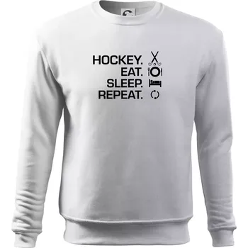 Pánská mikina Pozemní hokej eat sleep repeat - Mikina Essential pánská - M ( Bílá )