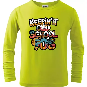 Chlapecké tričko KEEPIN'IT Old School 90s - Triko dětské Long Sleeve - 122 cm/6 let ( Limetková )