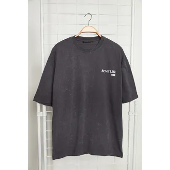 Pánské tričko Pánské tričko Trendyol Oversized Trendyol šedá 2287494