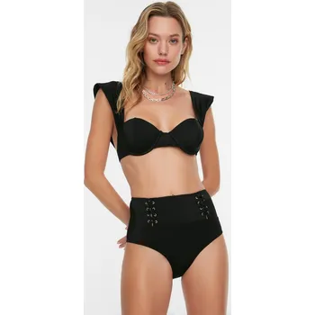 Dámské plavky Bikiny spodní díl Trendyol High Waist Trendyol černá 1068912
