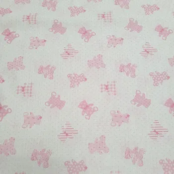 BYTEMA Bavlněná látka BABY TEDDY růžový šíře 150 cm