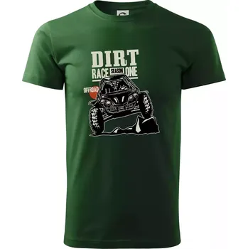 Dirt race offroad - Triko extra velké (5-8XL) - 6XL ( Lahvově zelená )