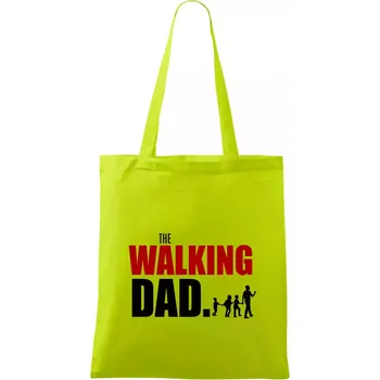 The walking dad dvě děti - Taška bavlněná - 42 x 38 cm ( Limetková )