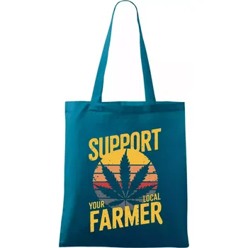 Marihuana - Support local farmer - Taška bavlněná - 42 x 38 cm ( Petrolejová )